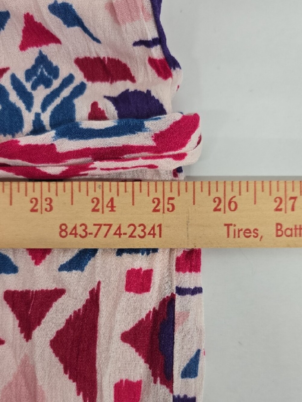 Emily Wonder Spaghetti Strap Jumpsuit Pink & Blue Geometric Print W Belt Size 2x - Picture 14 of 16